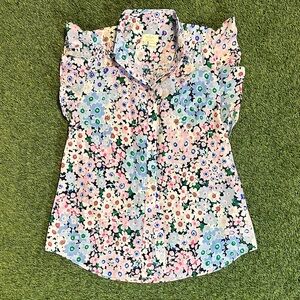 LNWOT Kate Spade Daisy Garden Floral Ruffle Sleeve Top